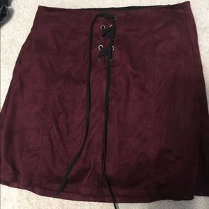 Velvet red skirt